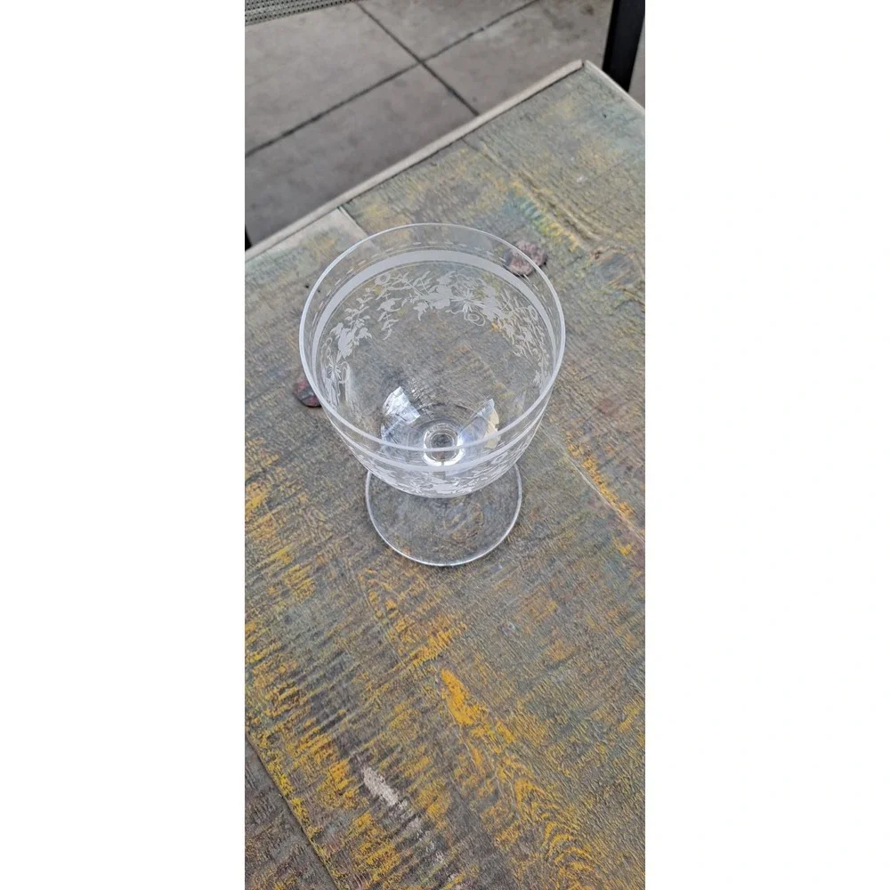 Vintage‎ Etched Water Goblet